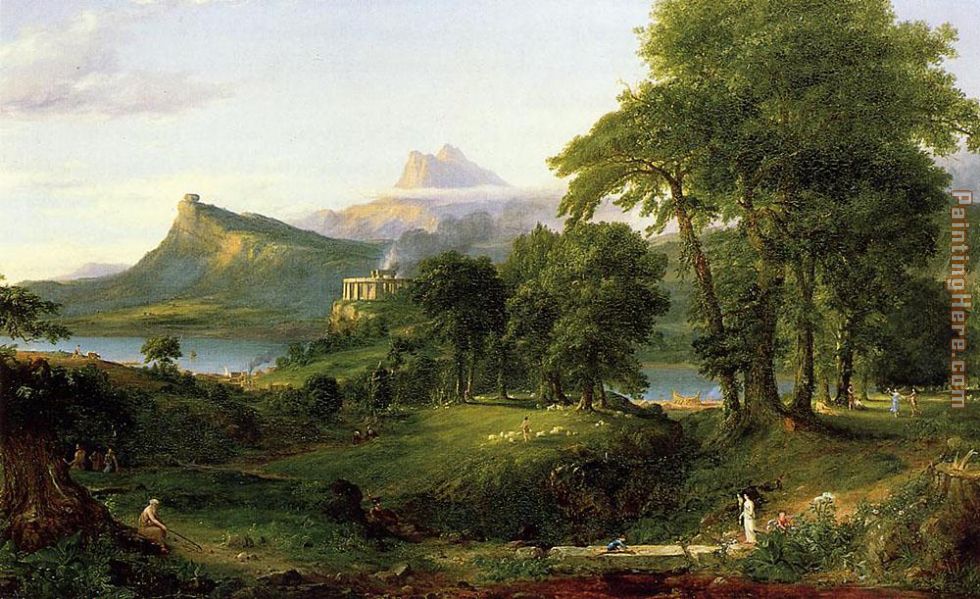 The Course of Empire The Arcadian or Pastoral State painting - Thomas Cole The Course of Empire The Arcadian or Pastoral State art painting